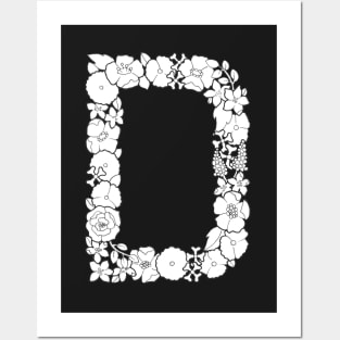 Floral Letter D Posters and Art